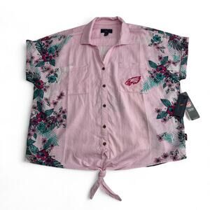 Philadelphia Eagles Shirt Womens XL Pink NFL Football Margaritaville Floral